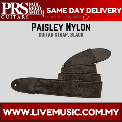 PRS 2 Inch Paisley Nylon Guitar Strap, Black