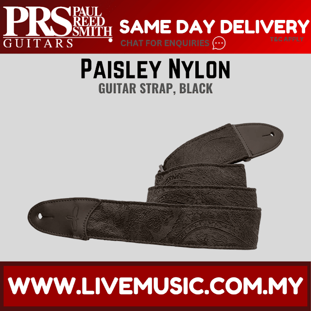 PRS 2 Inch Paisley Nylon Guitar Strap, Black