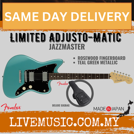 Fender MIJ Limited Adjusto-Matic Jazzmaster Electric Guitar, RW FB, Teal Green Metallic