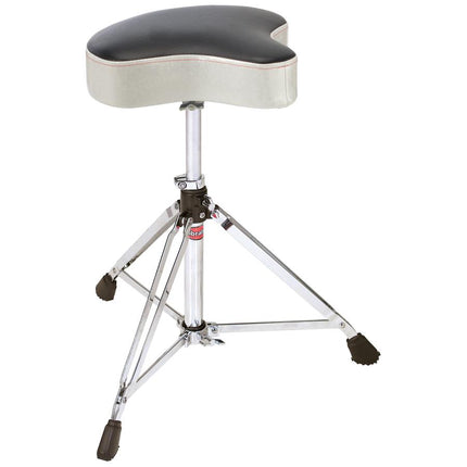 Gibraltar 6608MSW Motocycle Style Vinyl Seat Drum Throne - White Sparkle (6608-MSW/6608 MSW)