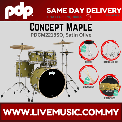 PDP by DW CM5 Concept Maple Shell Pack - 5-piece With KDZ141620 Cymbal Set ( PDCM2215 )