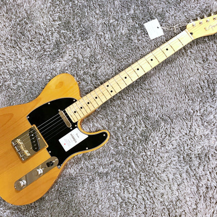 Fender Japan Hybrid II Telecaster Electric Guitar, Maple Fretboard with Gig Bag - Vintage Natural