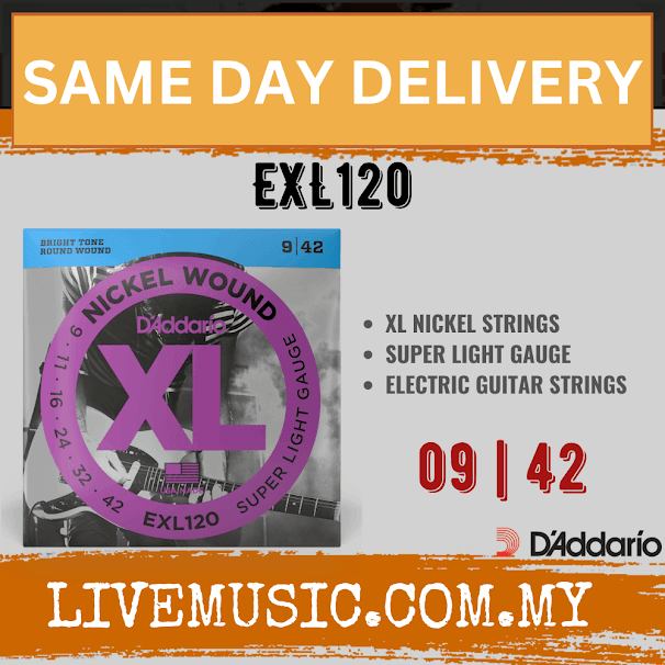 D'Addario EXL120 -Nickel Wound Electric Strings, Super Light, 9-42 (DAddario)