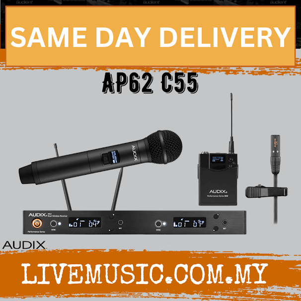 Audix AP62C55 R62 Dual-Channel True Diversity Receiver Wireless Microphones (AP62-C55/AP62 C55)