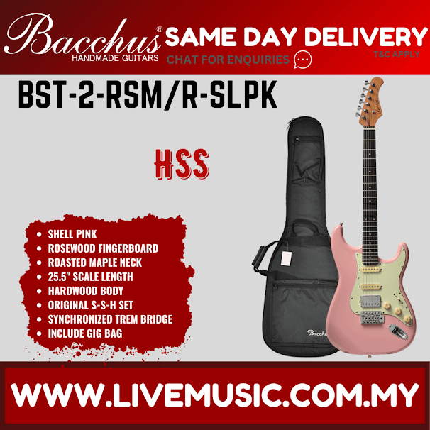 Bacchus BST-2-RSM/R Electric Guitar, Roasted Rosewood Fretboard - Without Accessories (BST2RSM/BST-2-RSM)