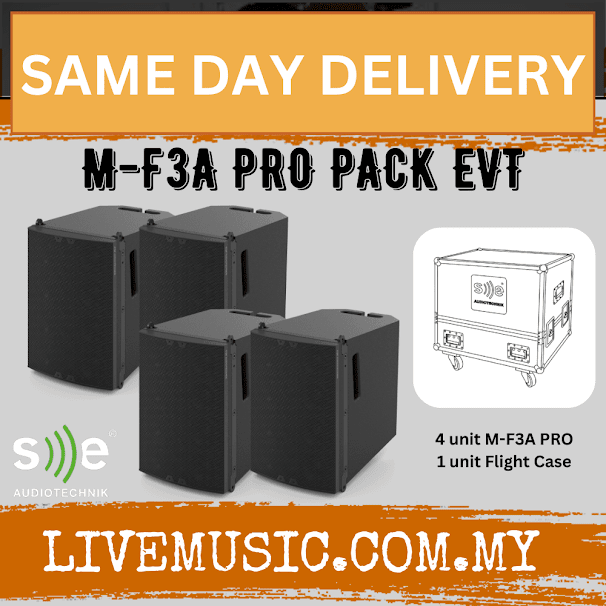 SE Audiotechnik M-F3A PRO PACK EVT 4 Pieces Active Line Array Element With 1 Flight Cases (MF3A-PRO PACK EVT)