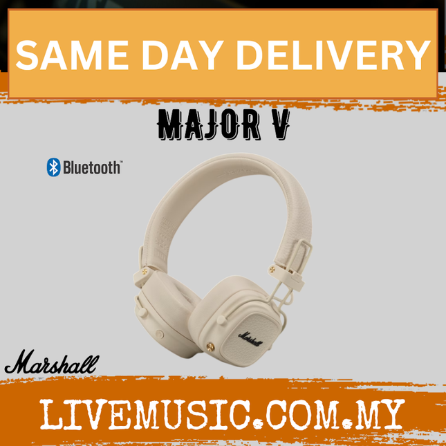 Marshall CE Major V Bluetooth Wireless Headphone - Black / Brown / Cream ( Major 5 )