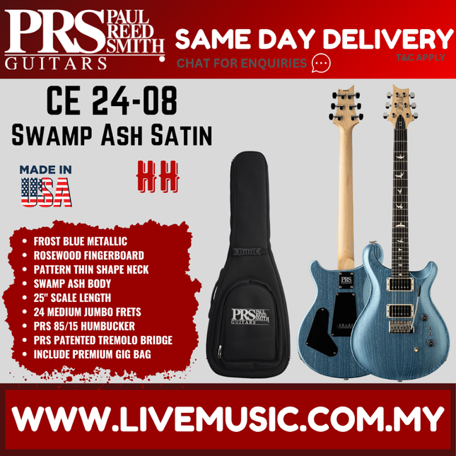 PRS Limited Edition CE 24-08 Swamp Ash Satin Electric Guitar