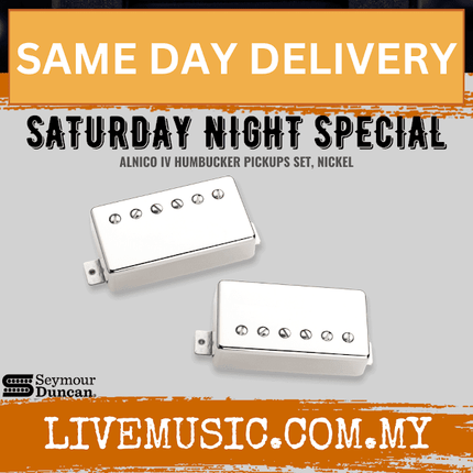 Seymour Duncan 11104-11-NC Saturday Night Special, Alnico IV Humbucker Pickups, 6 Strings, Set, Nickel