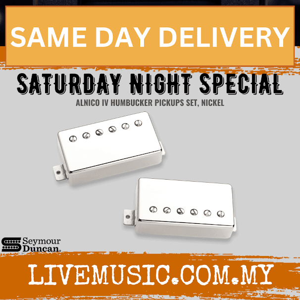 Seymour Duncan 11104-11-NC Saturday Night Special, Alnico IV Humbucker Pickups, 6 Strings, Set, Nickel