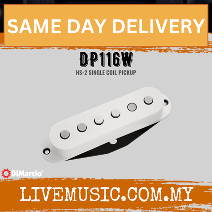 DiMarzio DP116 HS-2 Single Coil Guitar Pickup - White (DP116HS2/DP116-HS2)