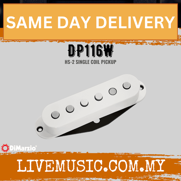 DiMarzio DP116 HS-2 Single Coil Guitar Pickup - White (DP116HS2/DP116-HS2)