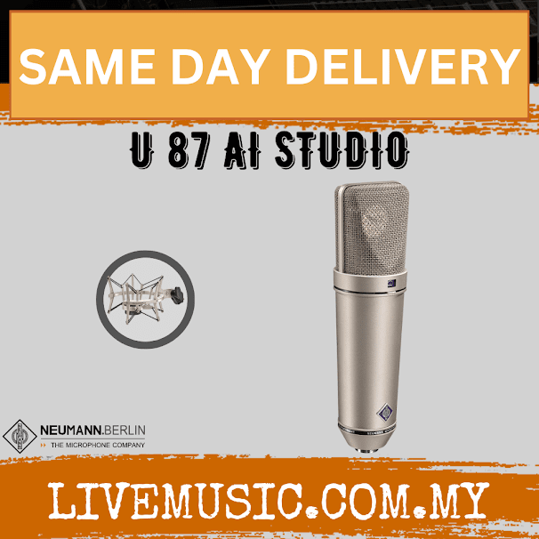 Neumann U 87 Ai Studio Set Large Diaphragm Condenser Microphone - Matte Black/Nickel (U87Ai / U87 Ai)