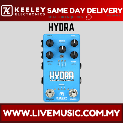 Keeley HYDRA Stereo Reverb & Tremolo Effects Pedal