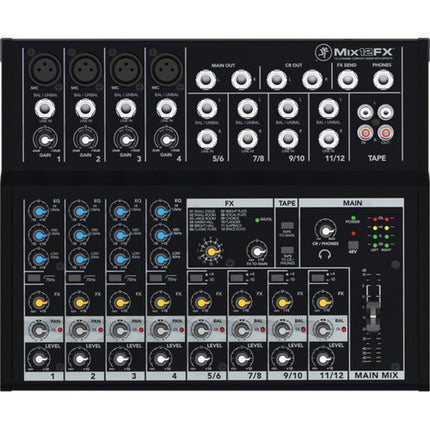 Mackie Mix12FX 12 Channel Compact Analog Mixer With Effect Mixing Console (Mix12-FX/Mix 12FX)