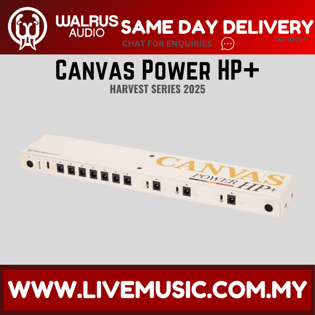 Walrus Audio Canvas Power HP+ pedal power supply, beige rear panel with output jacks