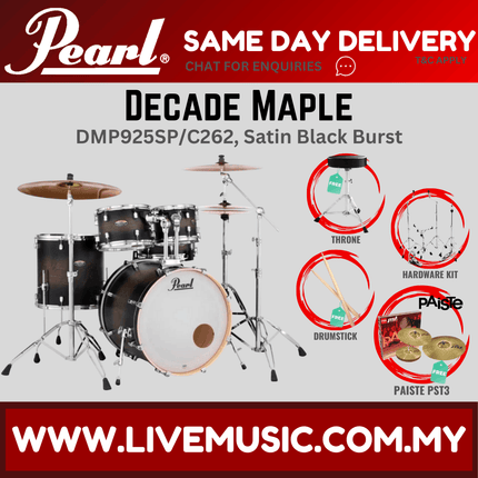 Pearl Decade Maple DMP925SP/C 5-Piece Drum Set with Paiste PST3 Cymbals Set and Hardware