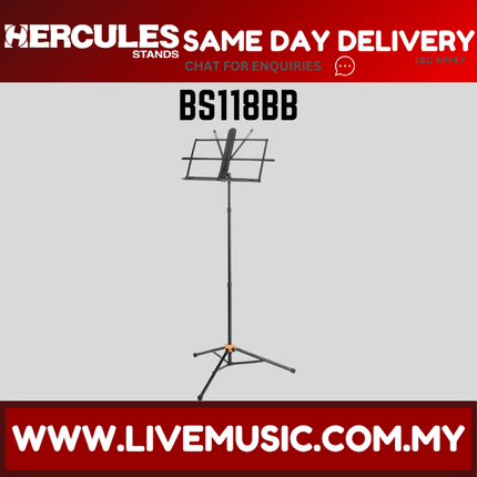 Hercules BS118BB 3-Section Music Stand with Bag and EZ-Grip (BS118BB)