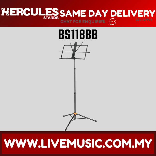 Hercules BS118BB 3-Section Music Stand with Bag and EZ-Grip (BS118BB)