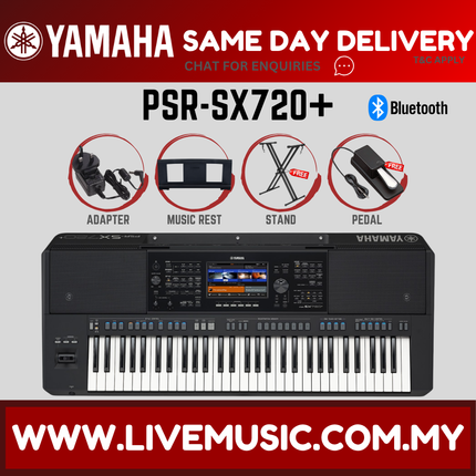 ( NEW MODEL 2026 ) Yamaha PSR-SX720+ 61-key Professional Arranger Workstation w/Accessories ( PSRSX720PLUS / SX720 ) Replace PSR-SX720 SX-720