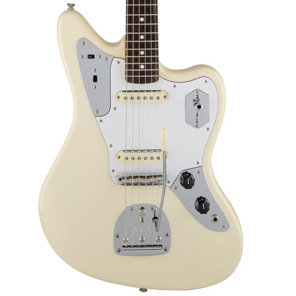 Fender Artist Johnny Marr Jaguar Electric Guitar, RW FB, Olympic White / Metallic KO-Olympic White