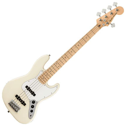 Squier Affinity Series 5-String Jazz Bass Guitar, Maple Fretboard - Olympic White