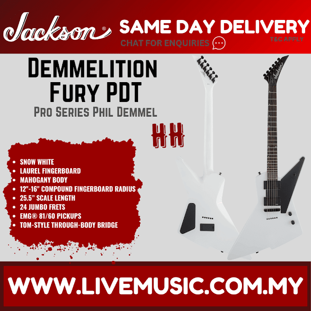 Jackson Pro Series Signature Phil Demmel Demmelition Fury Electric Guitar, Snow White