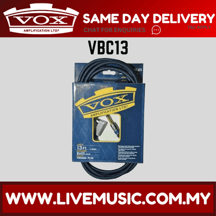 Vox VBC13 - 13 ft Bass Guitar Cable (VBC-13/VBC 13)