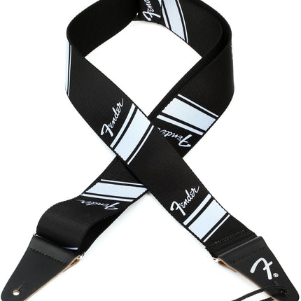 Fender Nylon Competition Stripe 2inch Guitar Strap - Silver