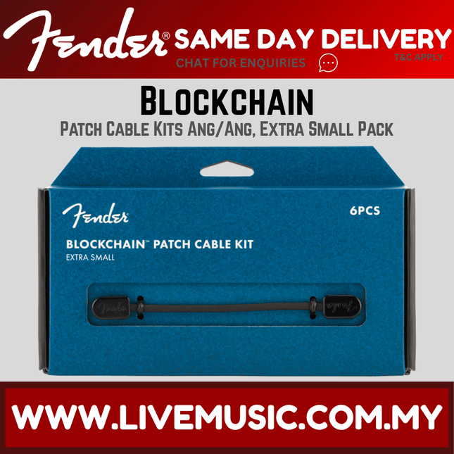 Fender Blockchain Patch Cable Kit, Extra Small, Black