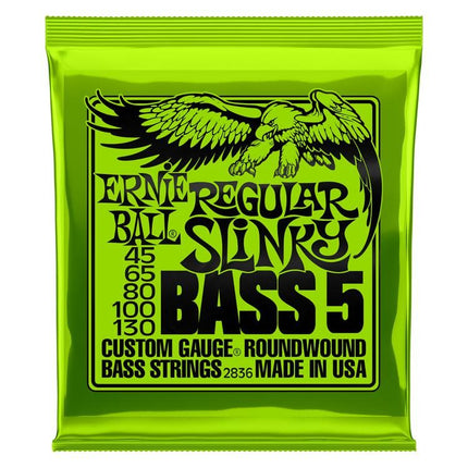 Ernie Ball 2836 Bass Strings Regular Slinky Round Wound 5-String (45-130/EB2836)