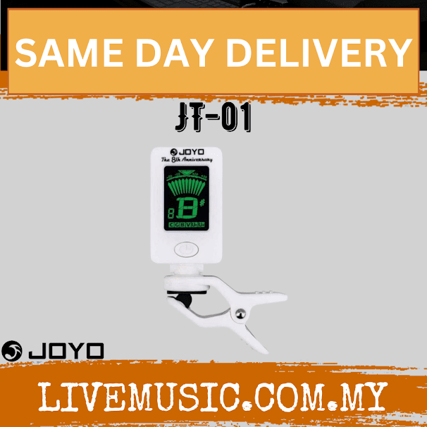 Joyo JT-01 8th Anniversary Clip On Guitar Chromatic Tuner Bass Violin Ukulele - White ( JT01 / JT 01 )
