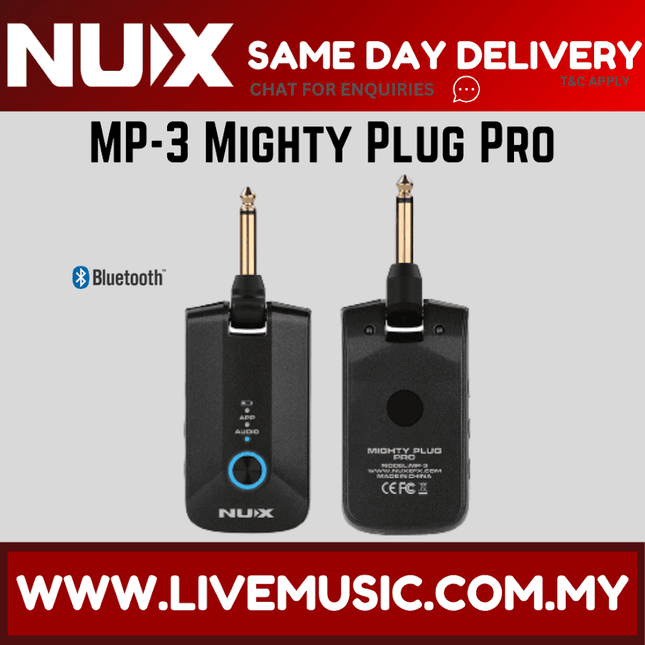 NUX Mighty Plug Pro MP-3 Headphone Amp for Guitar/Bass, Various Effects, Amp Modeling ( MP3 / MP 3 )