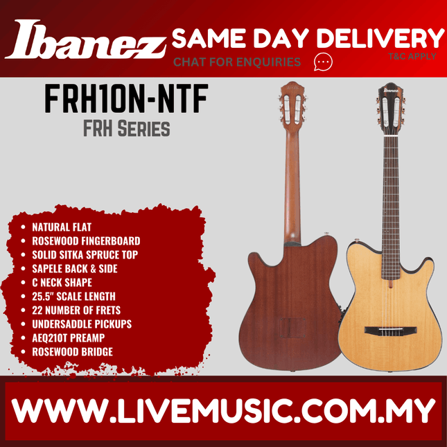 Ibanez FRH10N Frh Series Classical Acoustic Electric Guitar Without Accessories ( FRH-10N / FRH 10N )