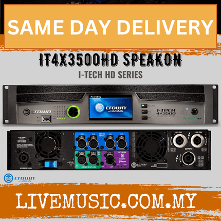 Crown I-Tech 4x3500HDS Power Amplifier with Speakon Connectors ( IT4x3500HDS / ITech4x3500HDS )