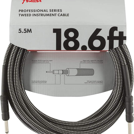 Fender Professional Series Instrument Cable, 18.6ft - Grey Tweed