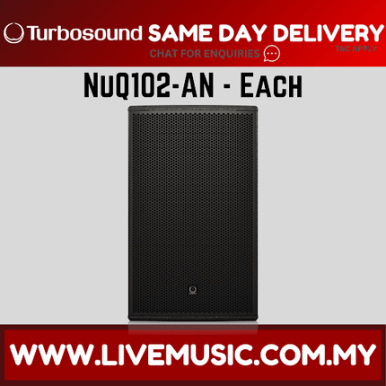 Turbosound NuQ102-AN 600 Watt 10" Powered Loudspeaker w/Wireless Mic, Speaker Stand And Cable - Each / Pair (NuQ102 AN NuQ102AN)