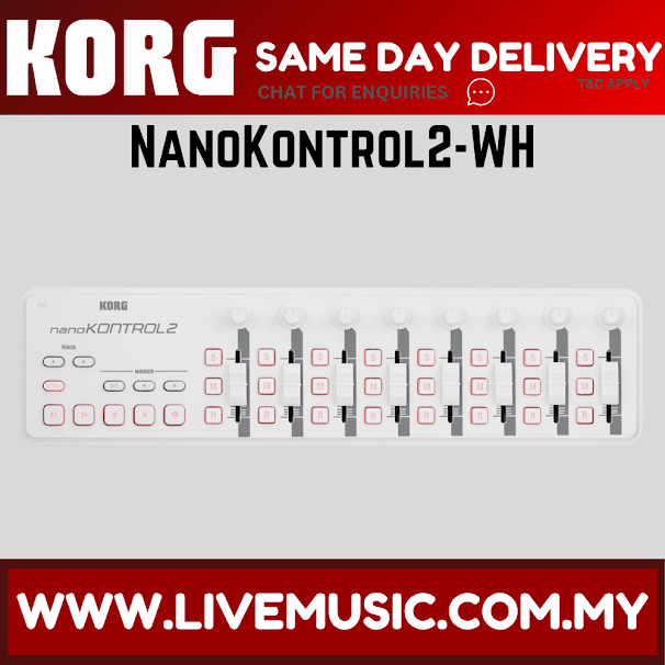 Korg nanoKontrol2 - Slim Line USB Controller, White (nanoKontrol-2/nanoKONTROL2)