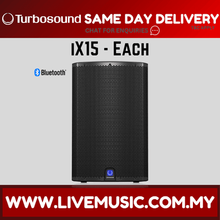 Turbosound iX15 2-Way 15" Powered Loudspeaker w/Wireless Mic, Speaker Stand And Cable - Pair ( iX-15 / iX 15 )