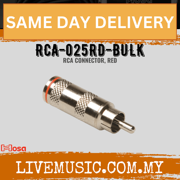 Hosa RCA-025RD-BULK RCA Connector, Red (RCA025RD/RCA 025)