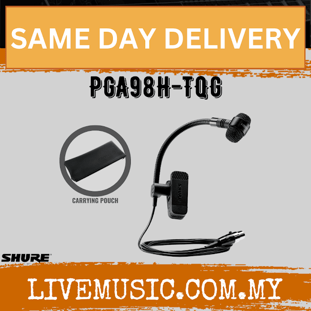 Shure PGA98H-TQG Clip-on Condenser Microphone with Cardioid Polar Pattern ( PGA98H TQG /  PGA98HTQG )