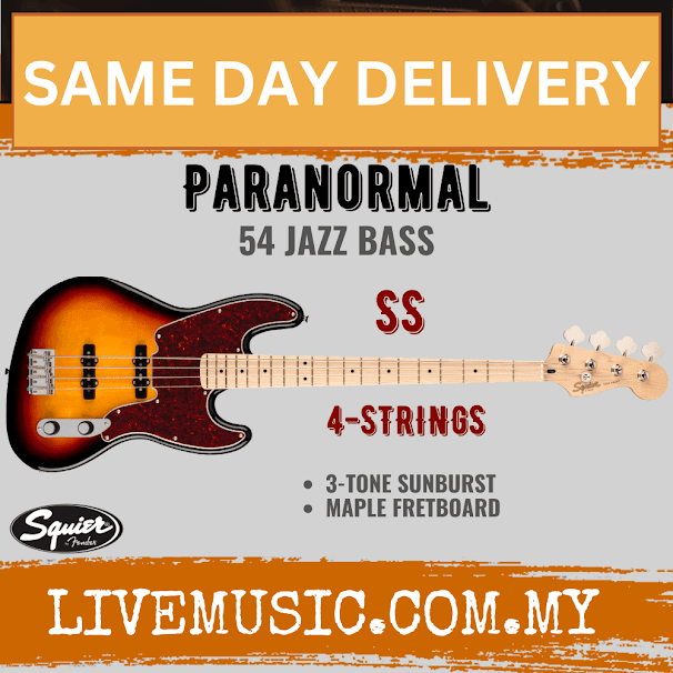 Squier Paranormal Series 54 Jazz Bass Electric Guitar - 3-Tone Sunburst