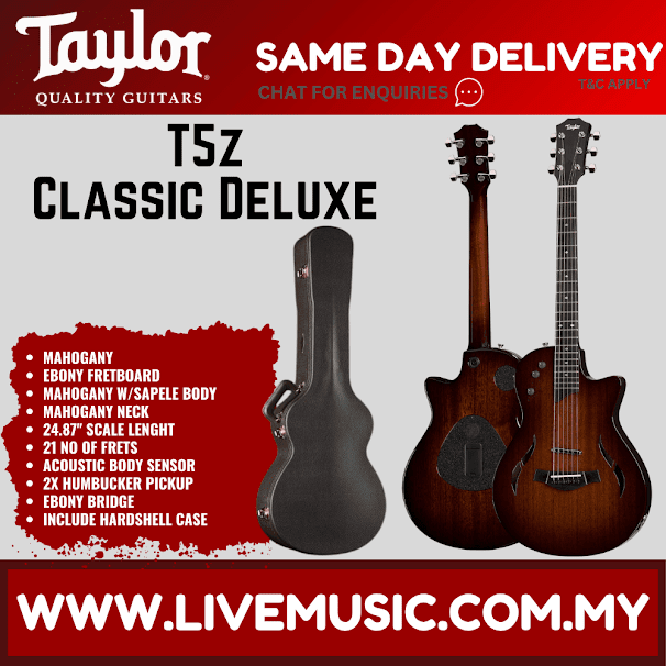 Taylor T5z Classic Deluxe Electric Guitar w/Case, Mahogany