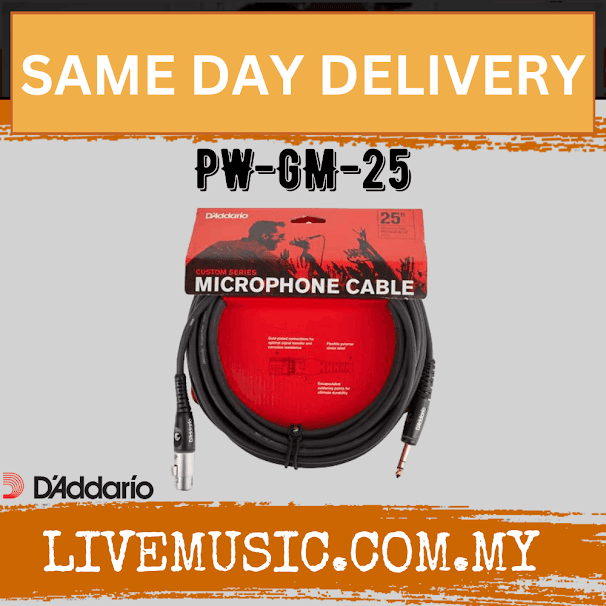 D'Addario PW-GM-25 Planet Waves Custom Series Microphone Cable - 25 feet (PWGM25/PWGM-25/DAddario)