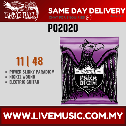 Ernie Ball 2020 Power Slinky Paradigm Electric Guitar Strings, 11-48 Gauge