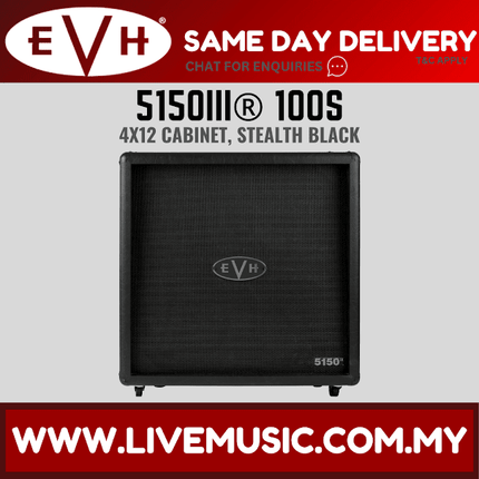 EVH 5150III 100S 4x12 Guitar Speaker Cabinet, Stealth Black