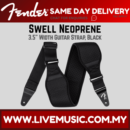 Fender 3 inch Swell Neoprene Guitar Strap - Black