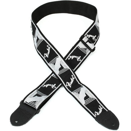 Fender 2 Inch Monogrammed Strap, Black/Light Grey/Dark Grey