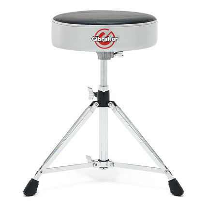 Gibraltar 6608RSG Double Braced Round Drum Throne, Grey Silver Finish (6608-RSG/6608 RSG)