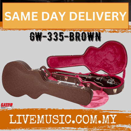 Gator GW-335-BROWN Deluxe Wood Case - Semi-hollowbody Electric Guitar ( GW 335 BROWN / GW335BROWN )